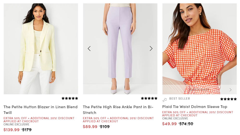Ann Taylor EXTRA 50% OFF + ADDITIONAL 20%! DISCOUNT APPLIED AT CHECKOUT